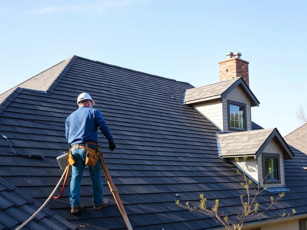 Roofing detail during a re-lay