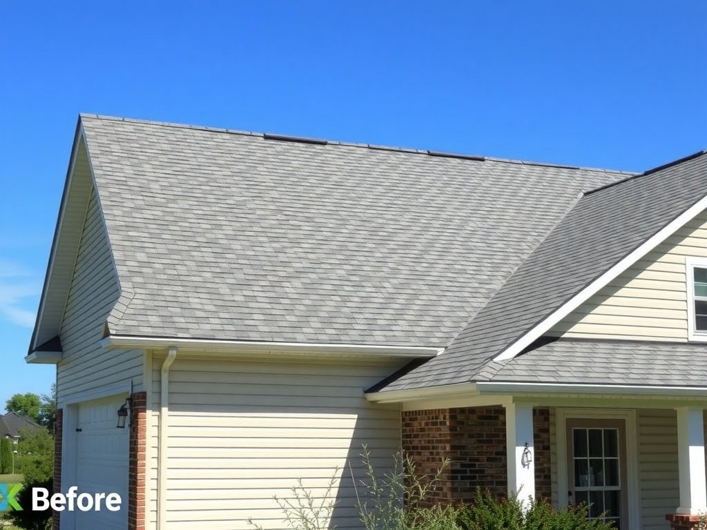 Completed metal roofing project